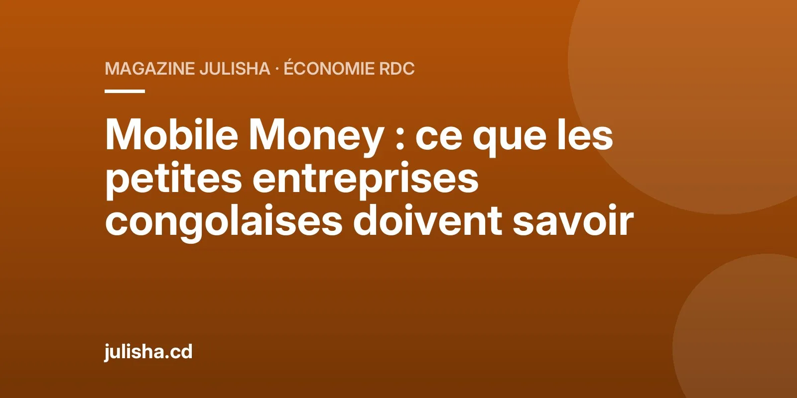 Mobile Money : ce que les petites entreprises congolaises doivent savoir